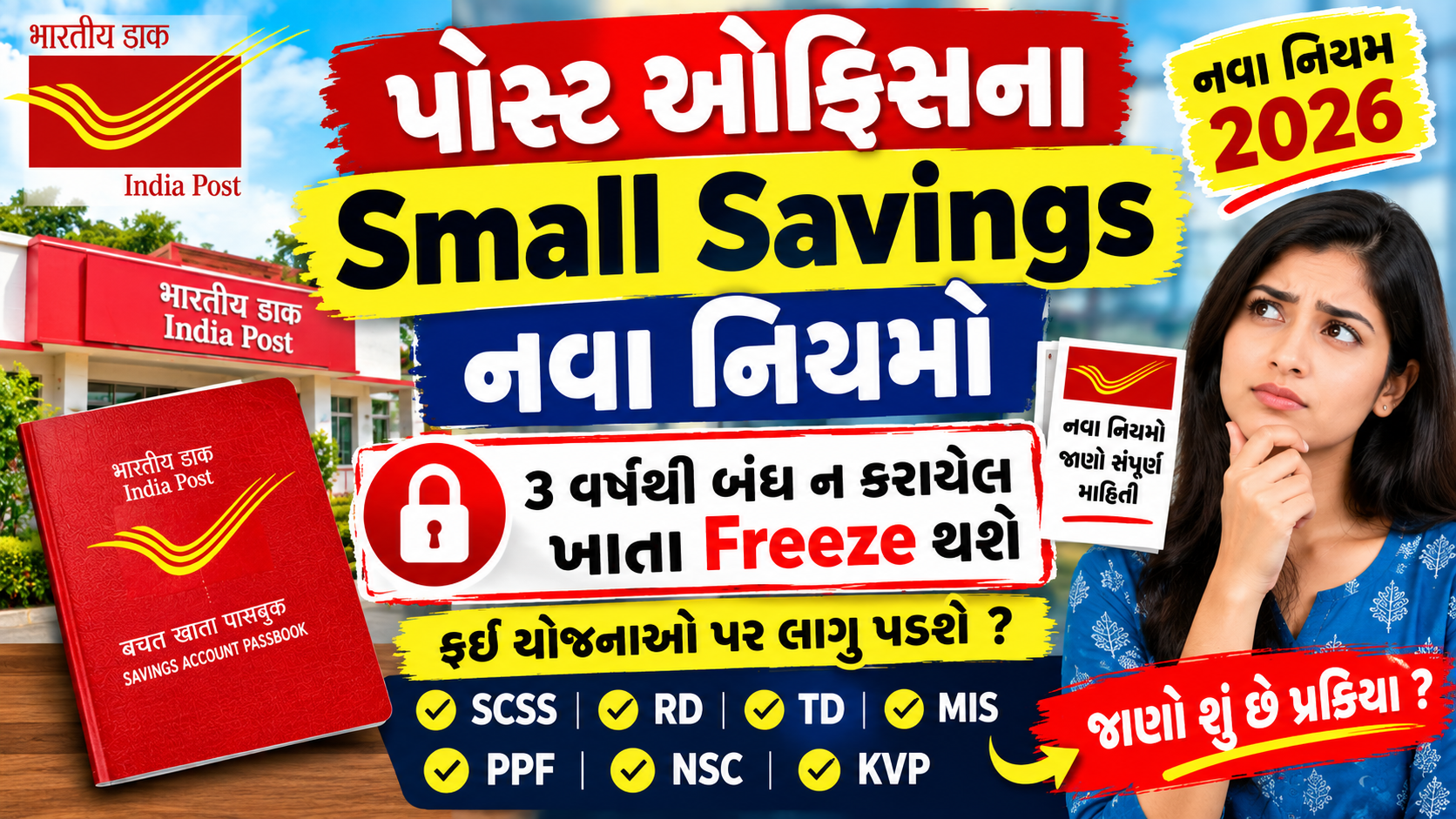 પોસ્ટ ઓફિસ Small Savings ના નવા નિયમ: Maturity પછી 3 વર્ષ સુધી ખાતું બંધ ન કરાવ્યું તો Freeze થઈ શકે, જાણો નિયમ