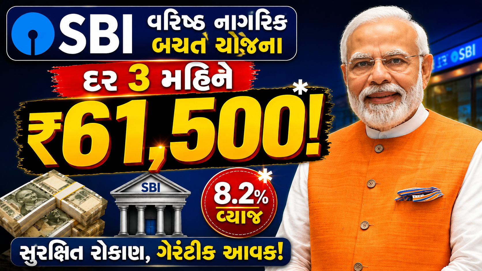 SBI Senior Citizen Savings Scheme 2026: નિવૃત્તિ પછીની સુરક્ષિત અને નિયમિત આવકનો શ્રેષ્ઠ વિકલ્પ